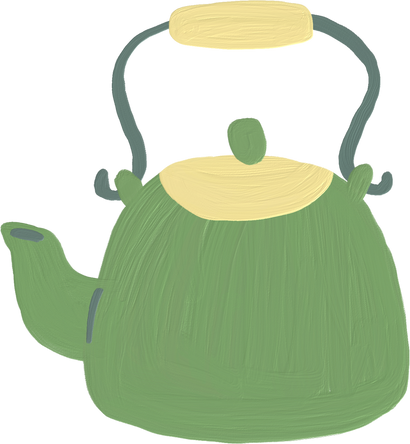 Handdrawn Painterly Cute Objects Kettle